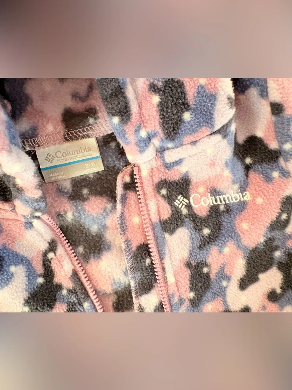 Columbia Baby Fleece One-Piece Hooded Romper in Pink, Blue, Navy