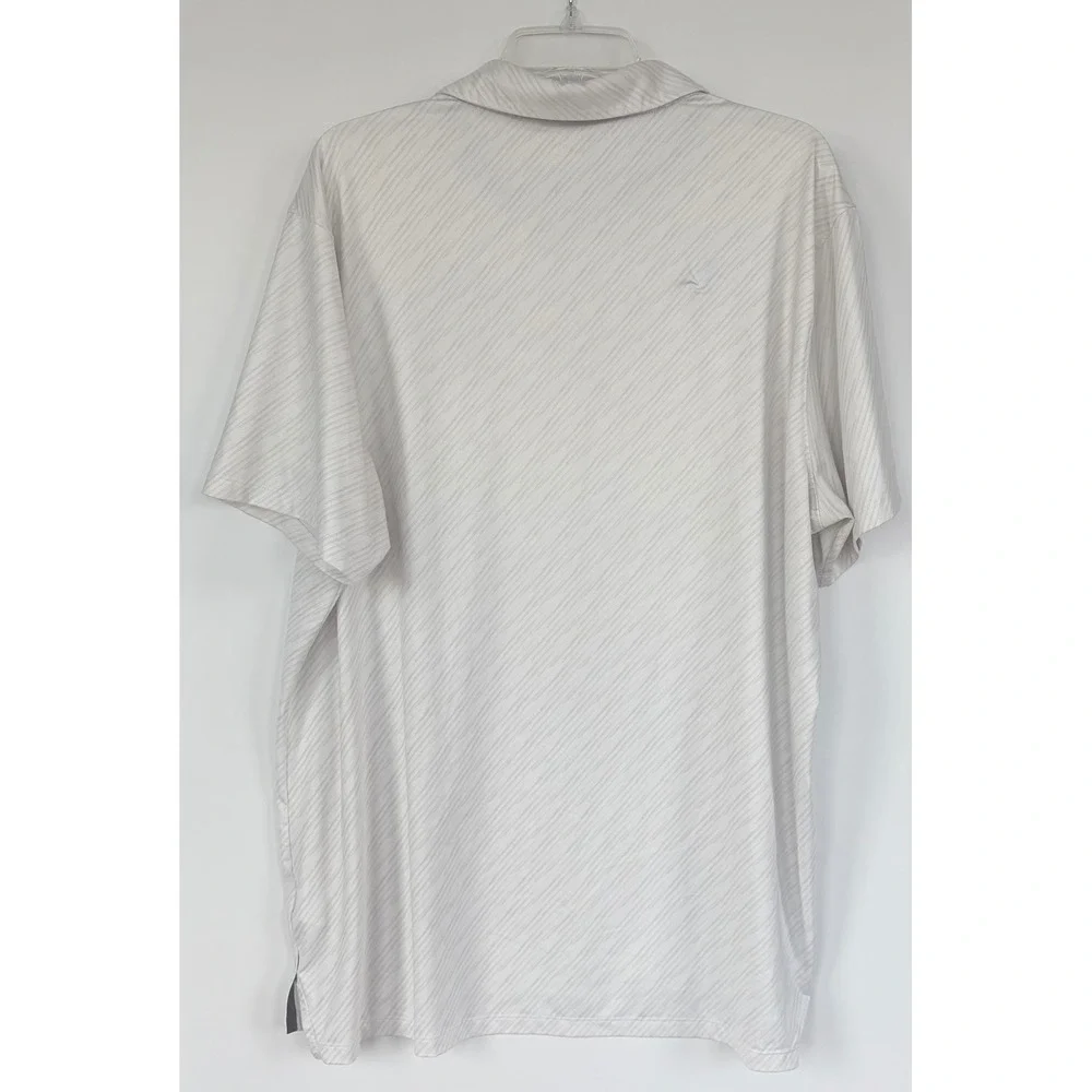 Nike Golf Dri-FIT Polo Shirt Men XL White Grey Streak Pattern Performance Resort