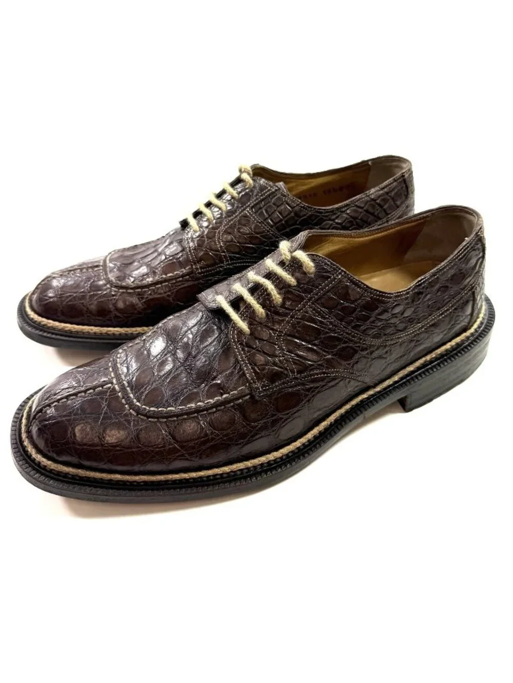 Vintage Cole Haan Genuine Crocodile Oxford Dress Shoes Size 10.5 D Made In Italy