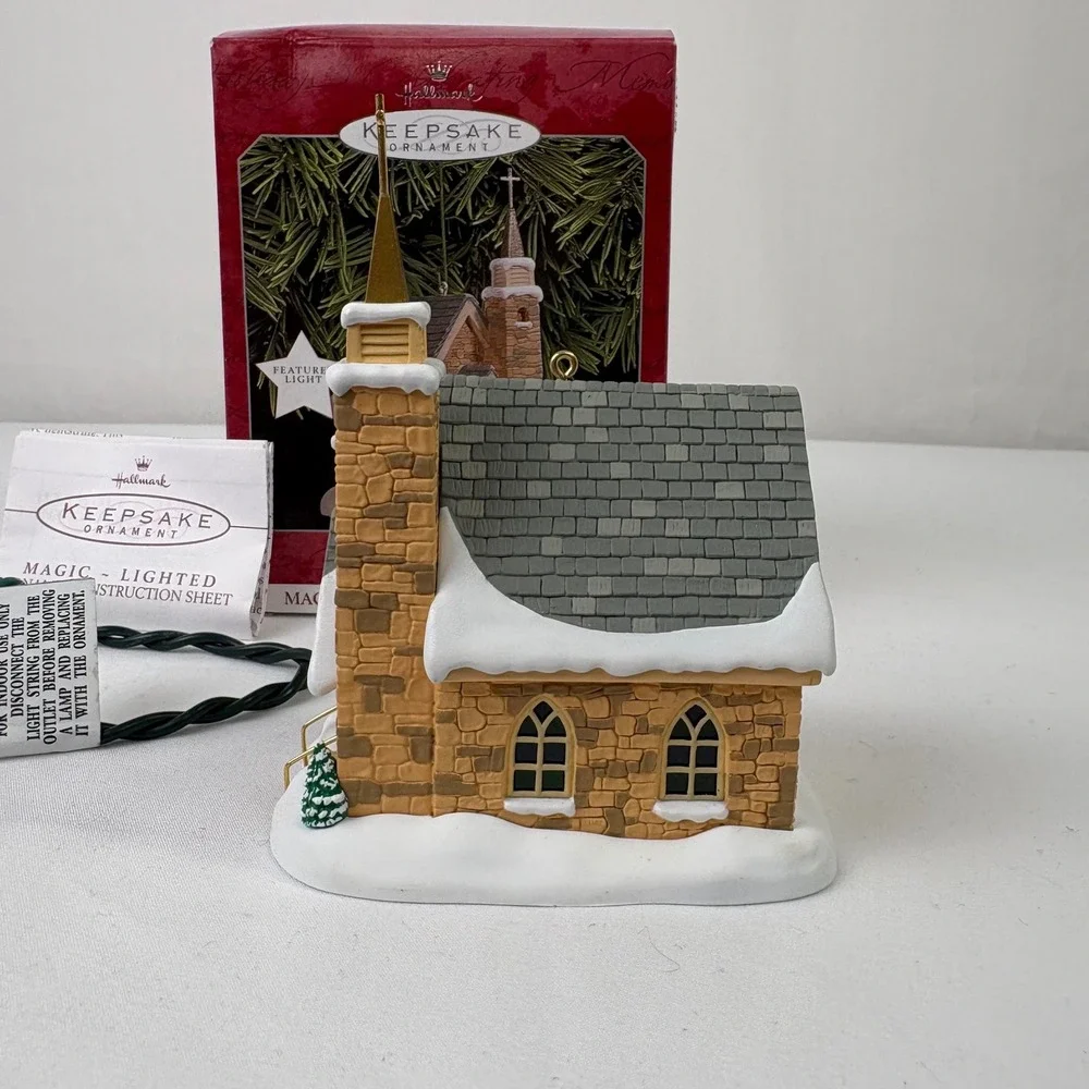 Hallmark Keepsake Stone‎ Church Candlelight Services 1998 Magic Lighted Ornament