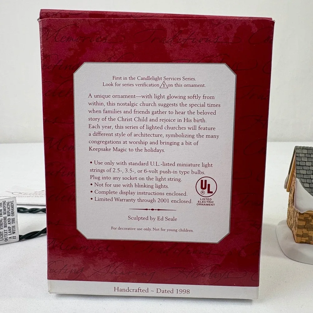 Hallmark Keepsake Stone‎ Church Candlelight Services 1998 Magic Lighted Ornament