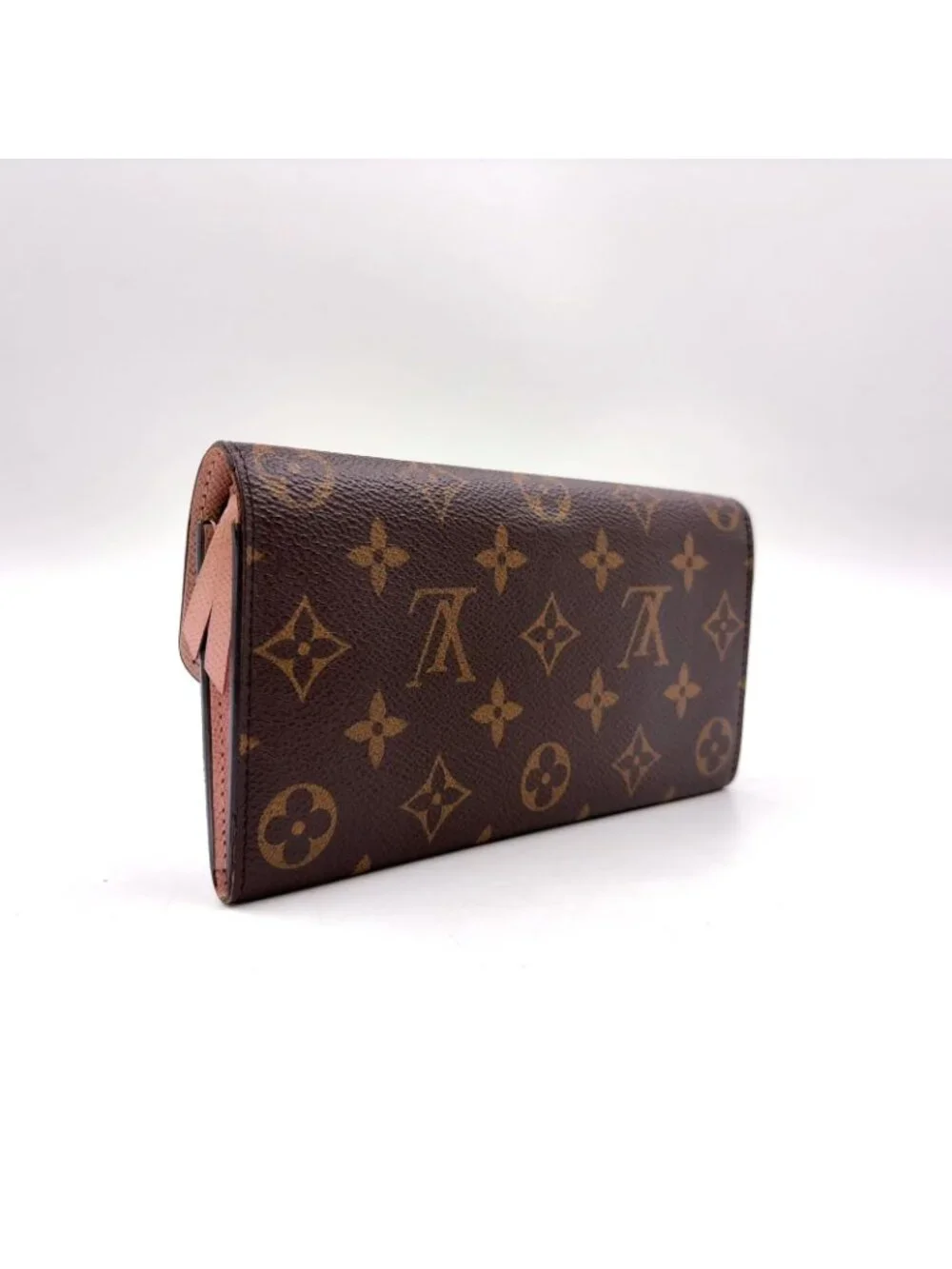 Louis Vuitton Portefeuille Emily Monogram Initials Leather Brown Light Pink
