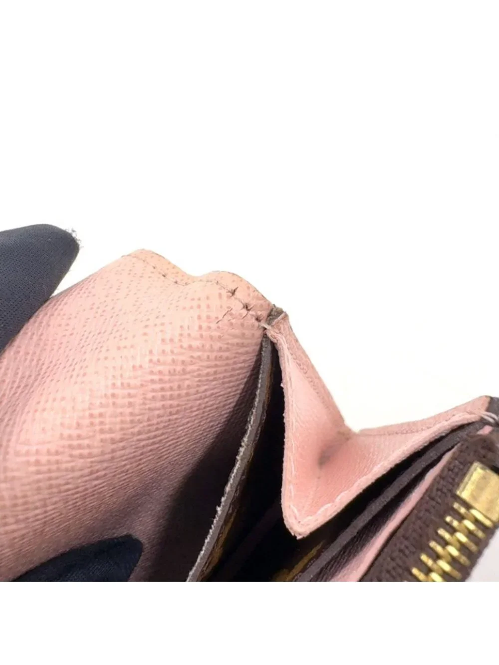 Louis Vuitton Portefeuille Emily Monogram Initials Leather Brown Light Pink
