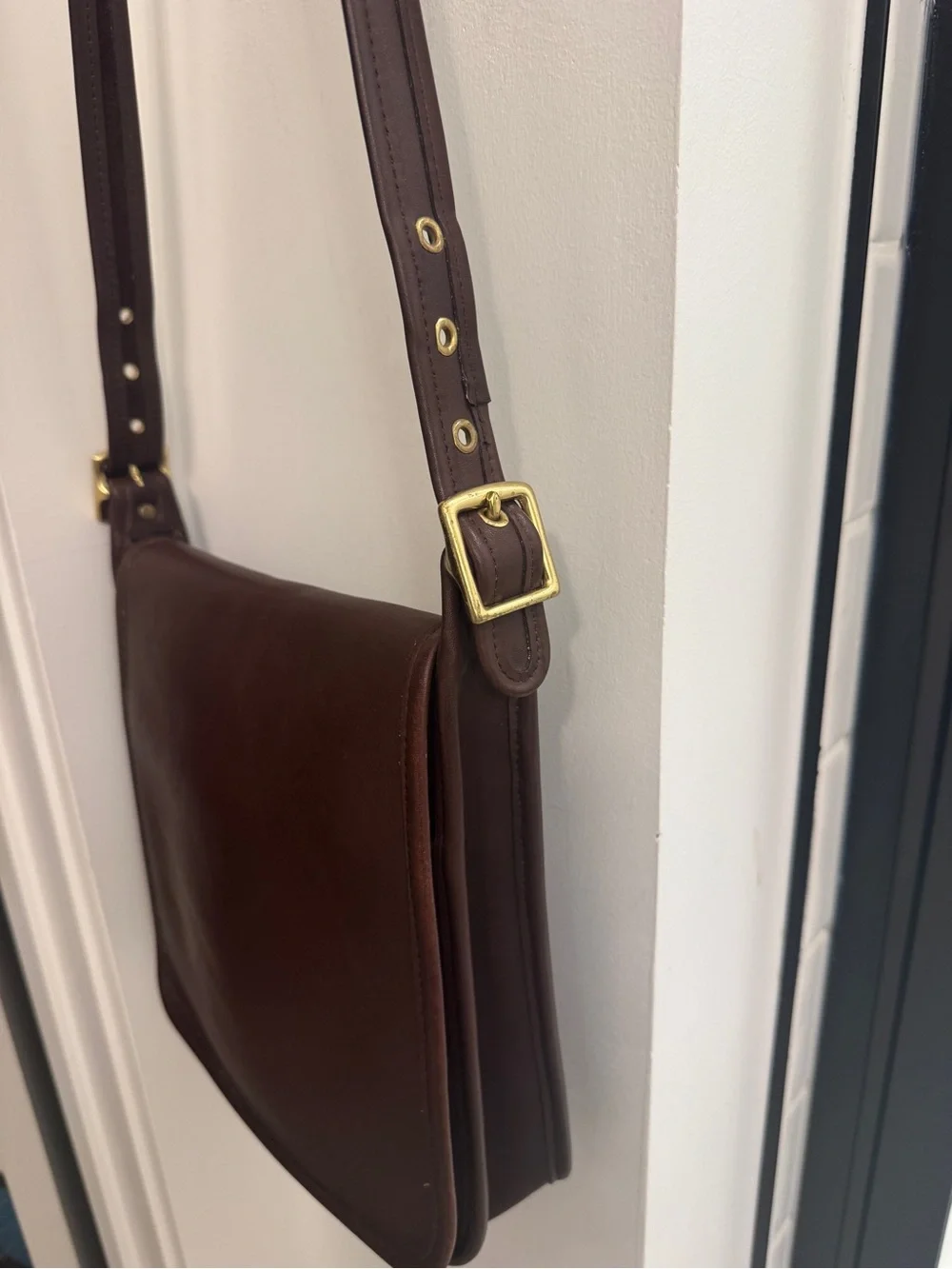 COACH Dark Brown Companion Flap Crossbody Bag