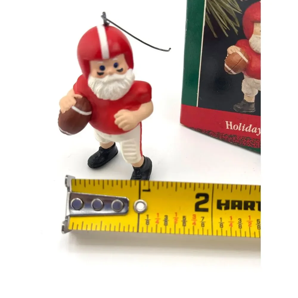 Vintage 1988 Hallmark‎ Holiday Hero Football Player Ornament Santa Claus