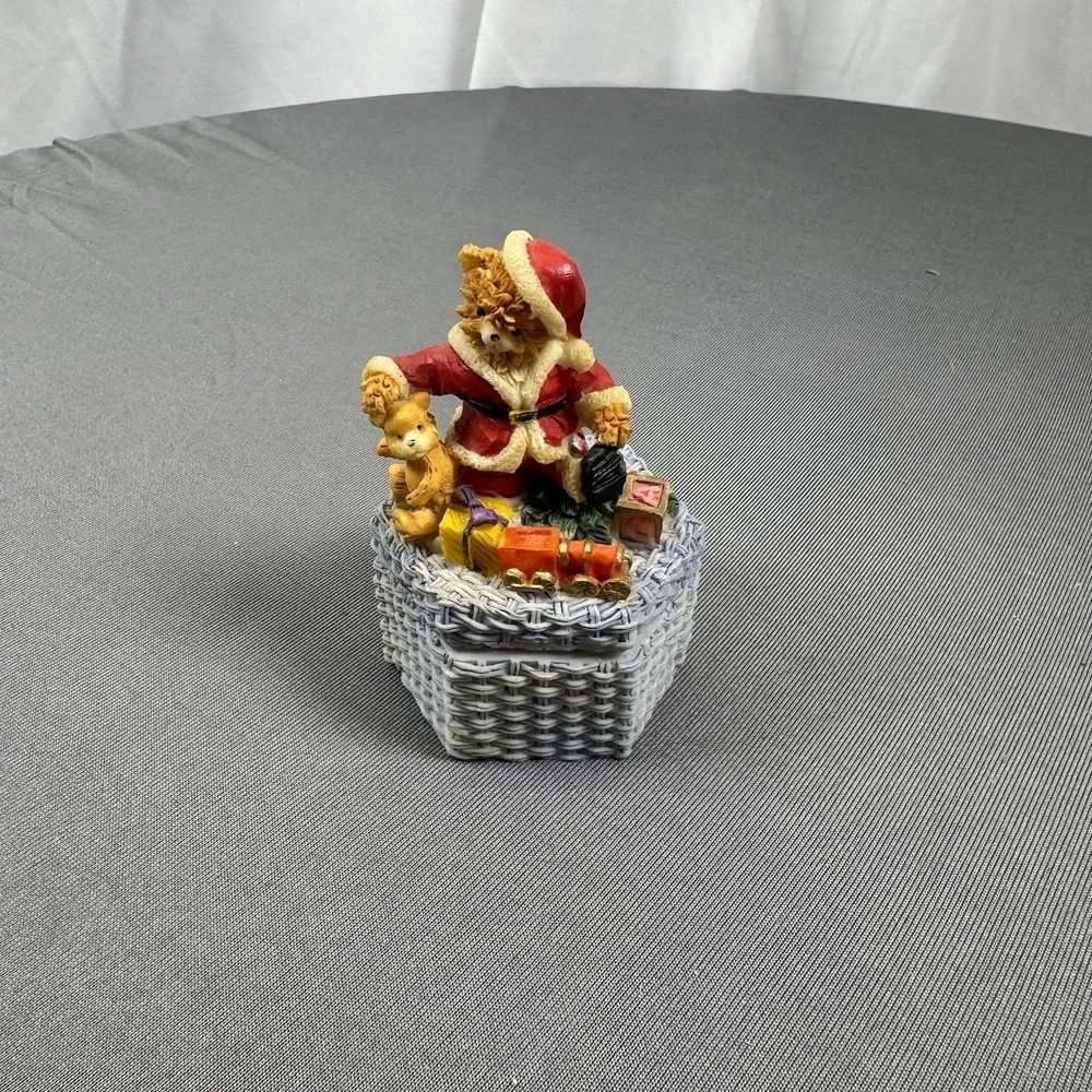 Bear‎ Santa On Blue Basket - Opens Full Of Toys