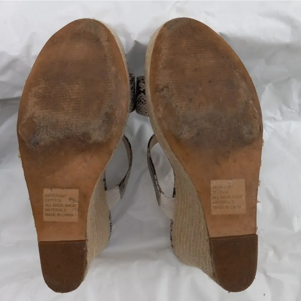 Victoria's Secret Spadrille Wedges Slip In Snakeskin Size 8.5 B