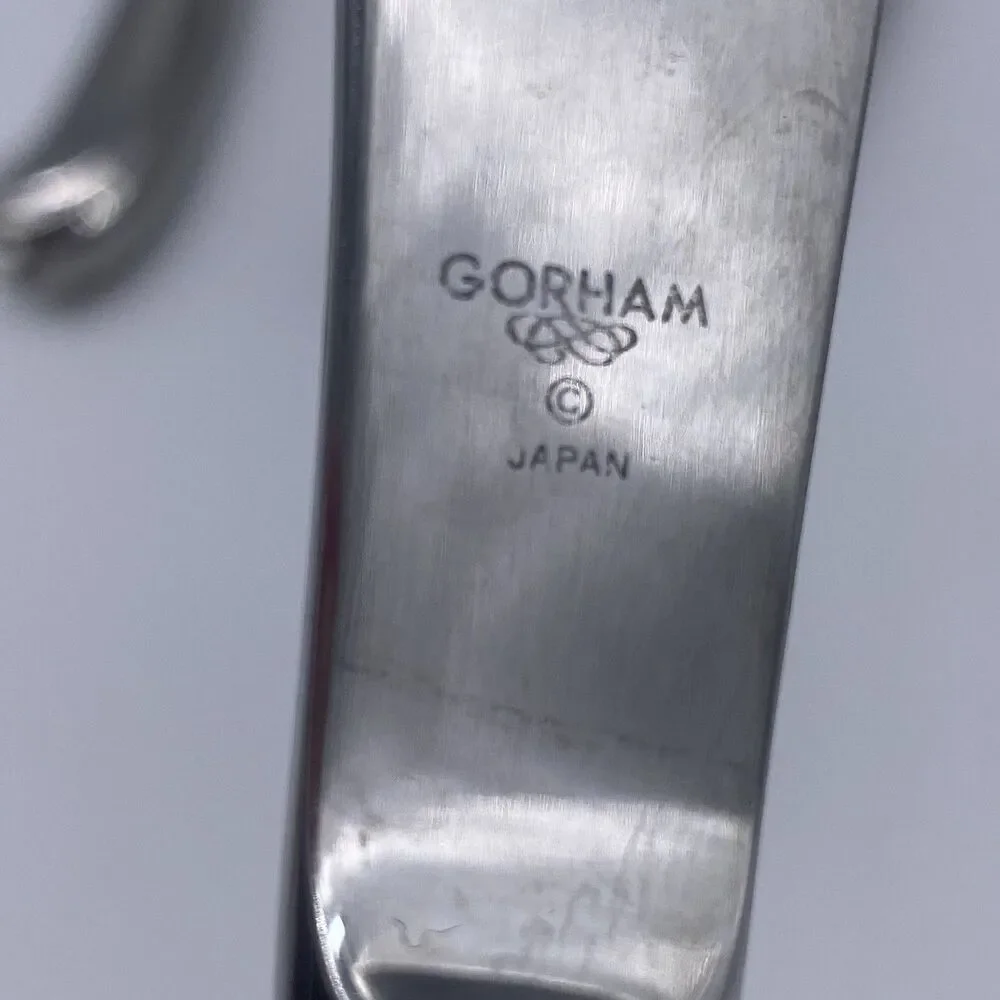 Set of 5 Gorham Colonial Tipt Glossy Dinner Knives 18/8 Stainless Japan 9”