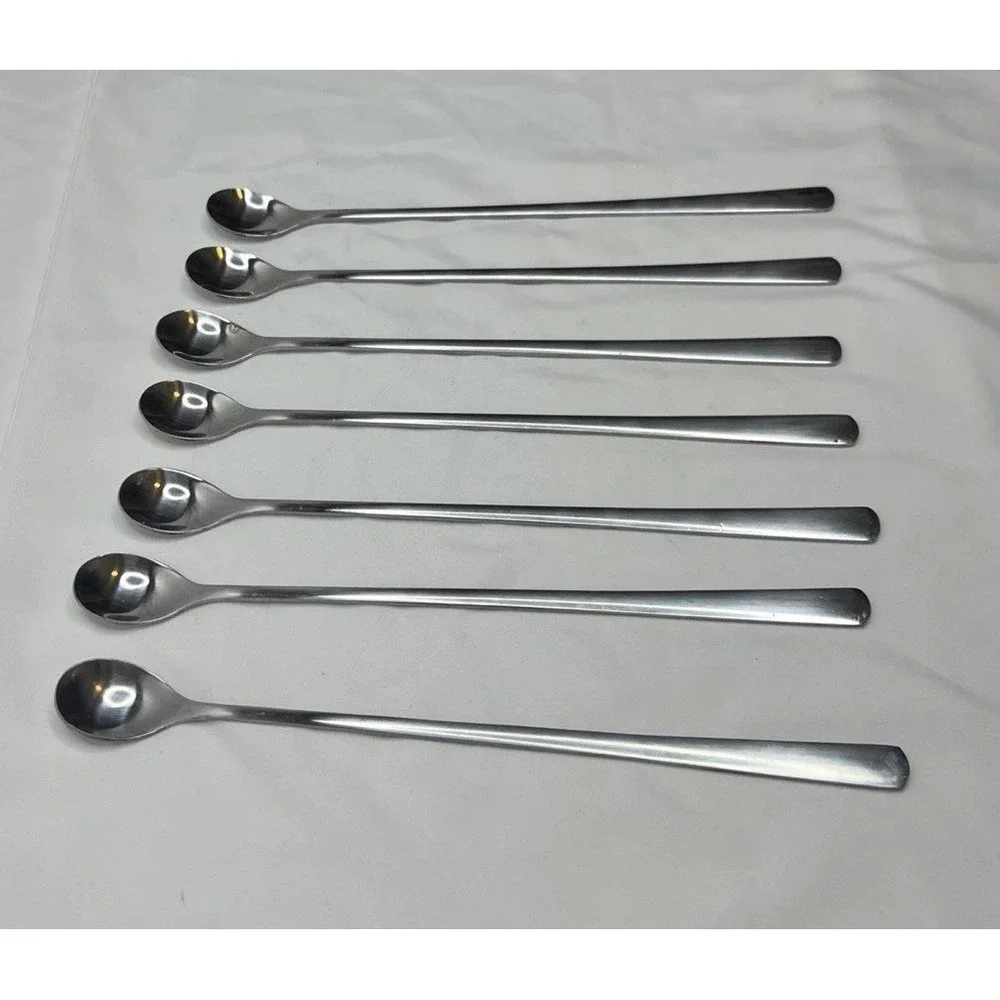 10.5-Inch Stainless‎ Steel Spoons- Ice Tea Spoons-Ice Cream Spoon- Mixed Drinks