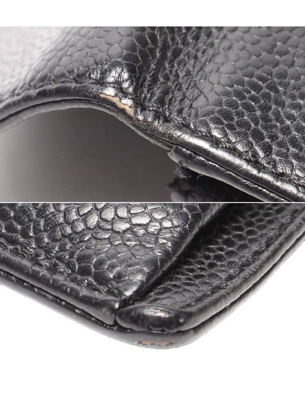 Chanel Coin Case Card Caviar Leather CC Logo Gold No 5