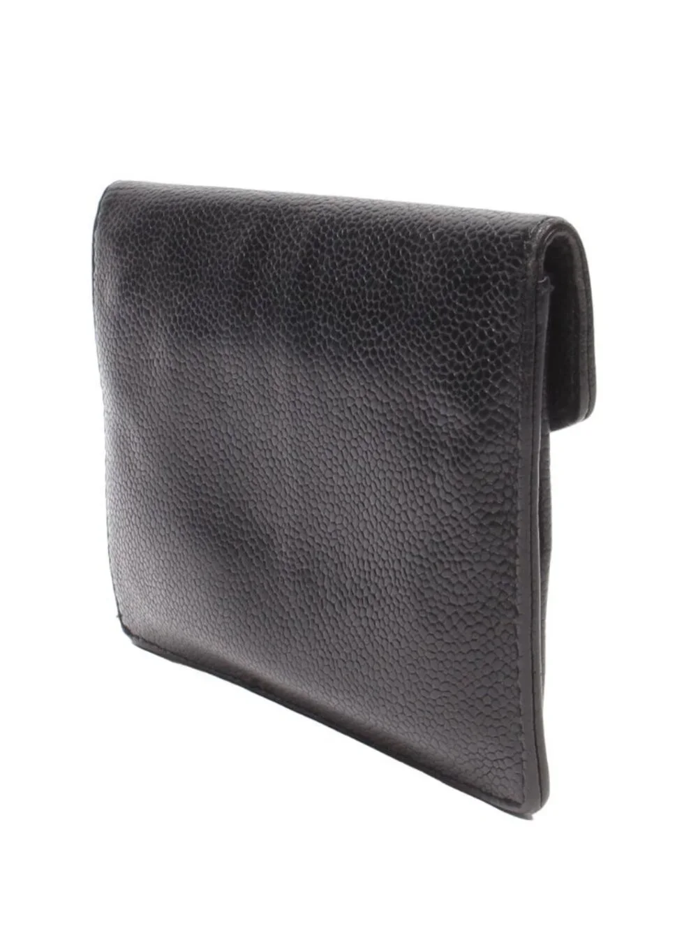 Chanel Coin Case Card Caviar Leather CC Logo Gold No 5