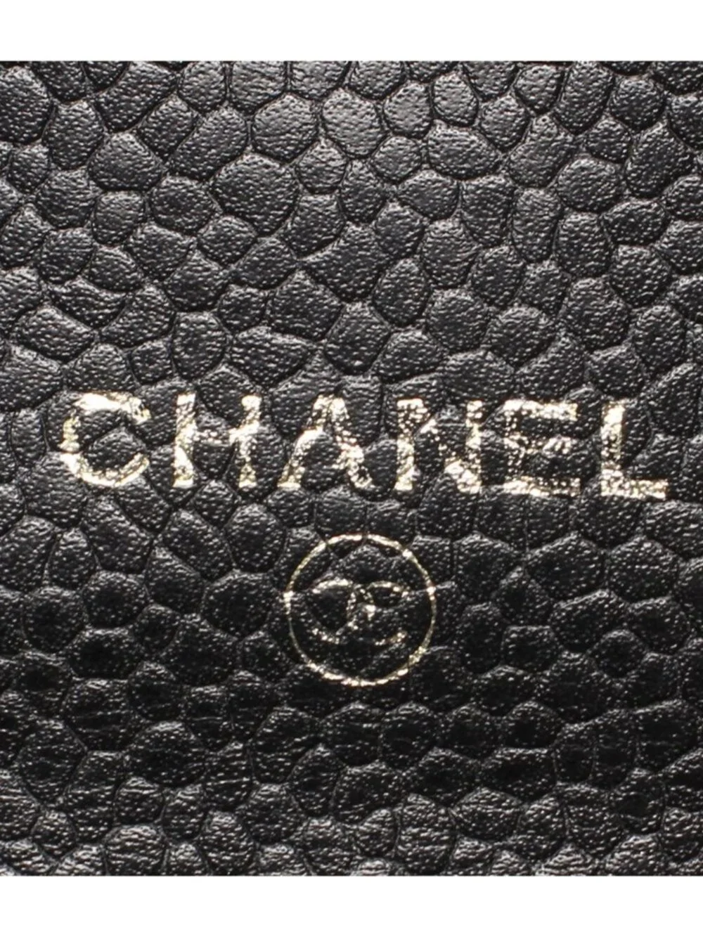 Chanel Coin Case Card Caviar Leather CC Logo Gold No 5