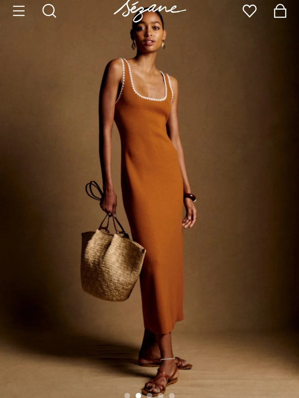 Sezane straw weather leather