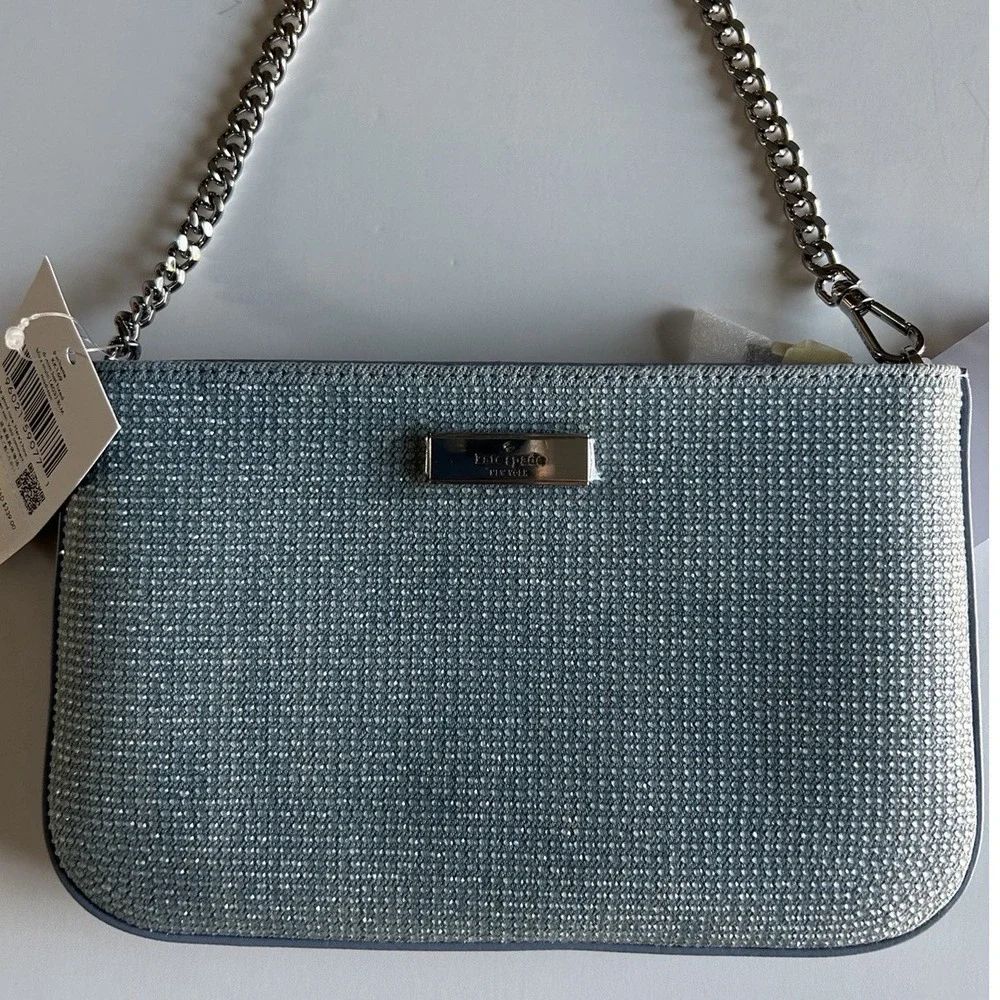 Kate Spade Madison Studded Denim Lily Pochette NWT MSRP $269.00