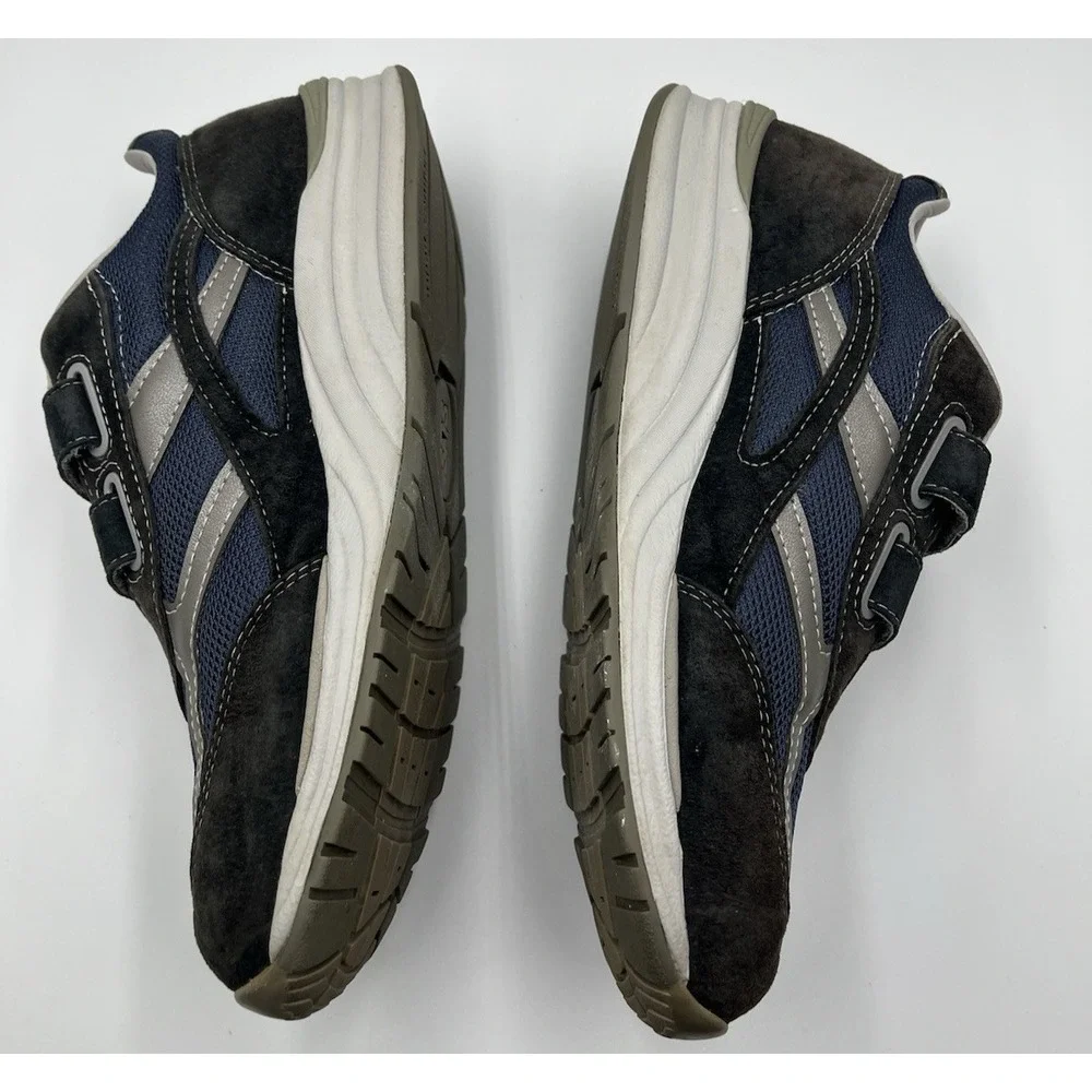 SAS JV Mesh Sneakers Mens‎ 11 Blue Gray Suede Comfort Walking Shoes Hook Loop