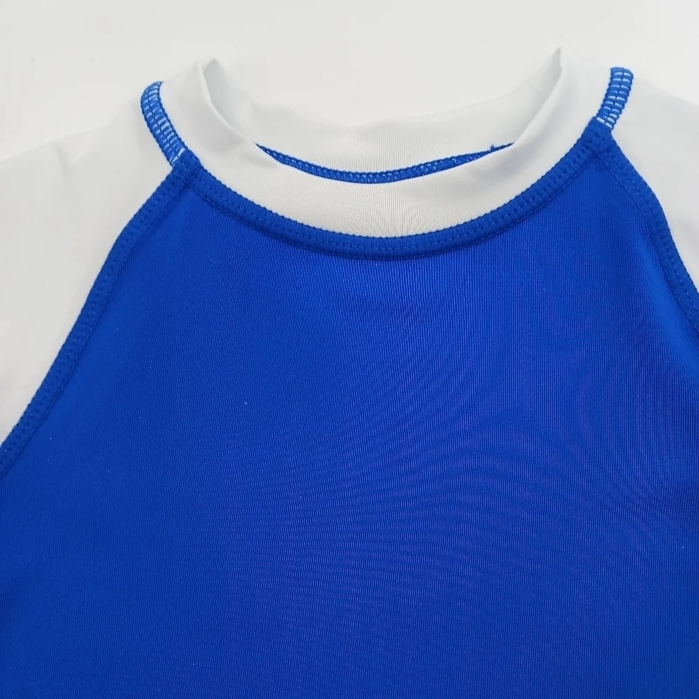 Wonder Nation Boys 18M Rash Guard Blue White Swim Shirt UV Sun Protection Top