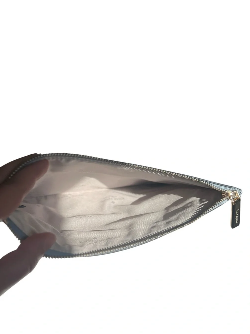 Kate Spade Light Blue Saffiano Leather Minimalist Slim Clutch Pouch NWOT
