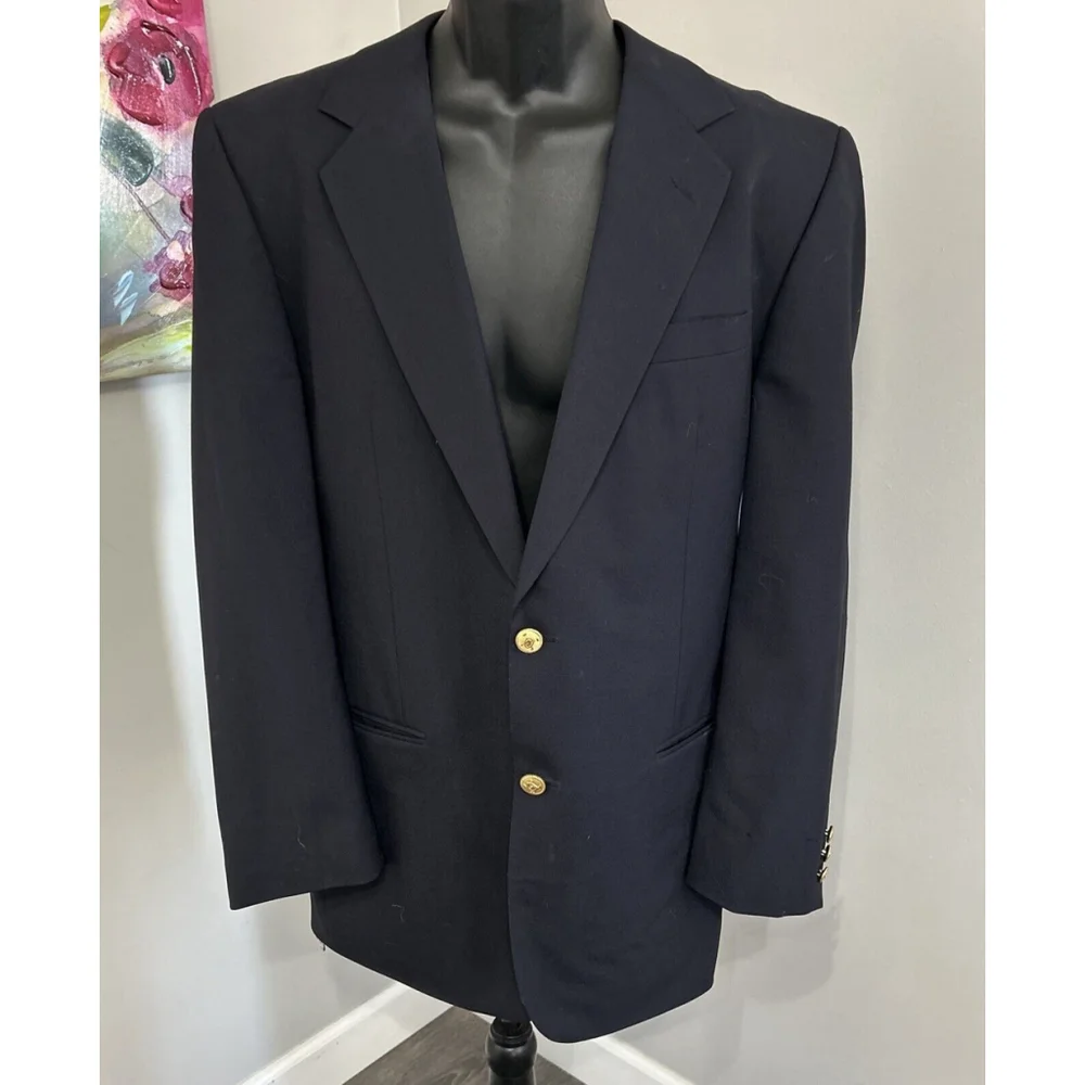 Newcastle York 42R Black Wool Two Button Vented Jacket