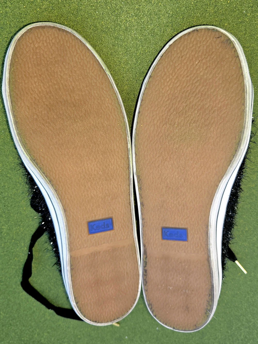KEDS Kate Spade Anthropologie 6½ Kickstart Black Sparkle Tinsel Fuzzy SPARKLE