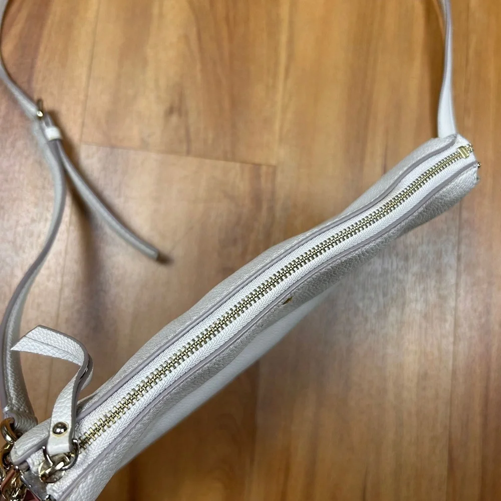 Kate Spade‎ Cream Crossbody Bag Pebbled Leather Zip Top Adjustable Strap