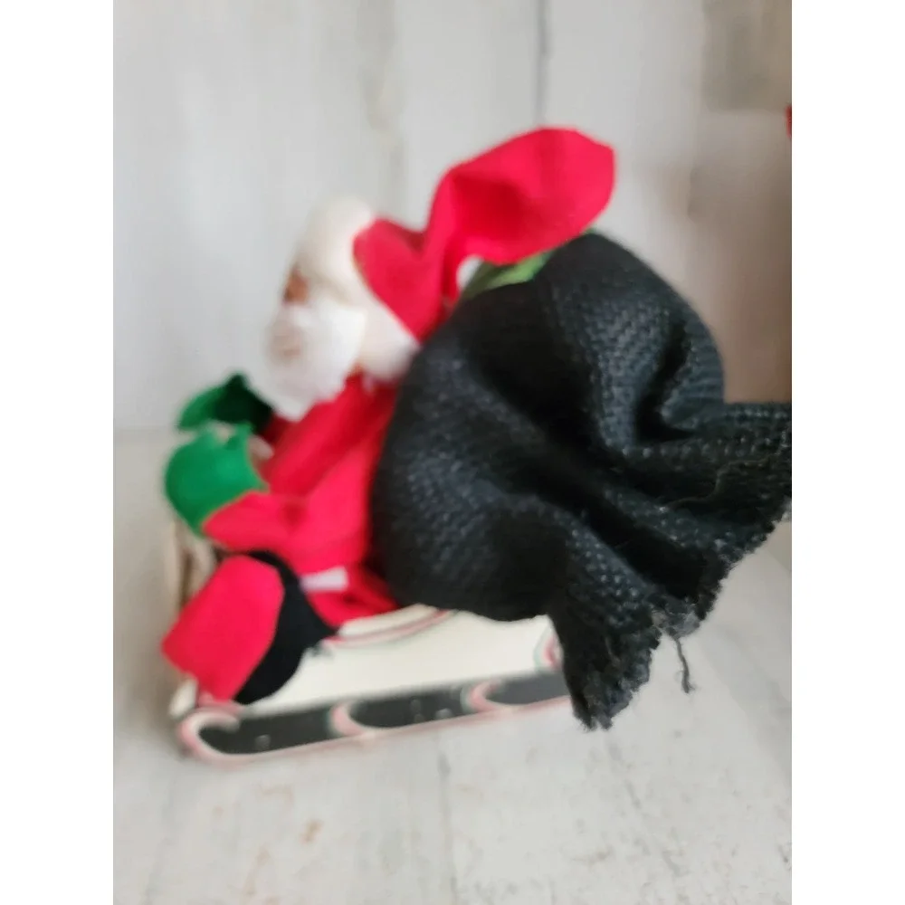 Annalee paper sleigh Santa Claus vintage Xmas plush mobility doll home