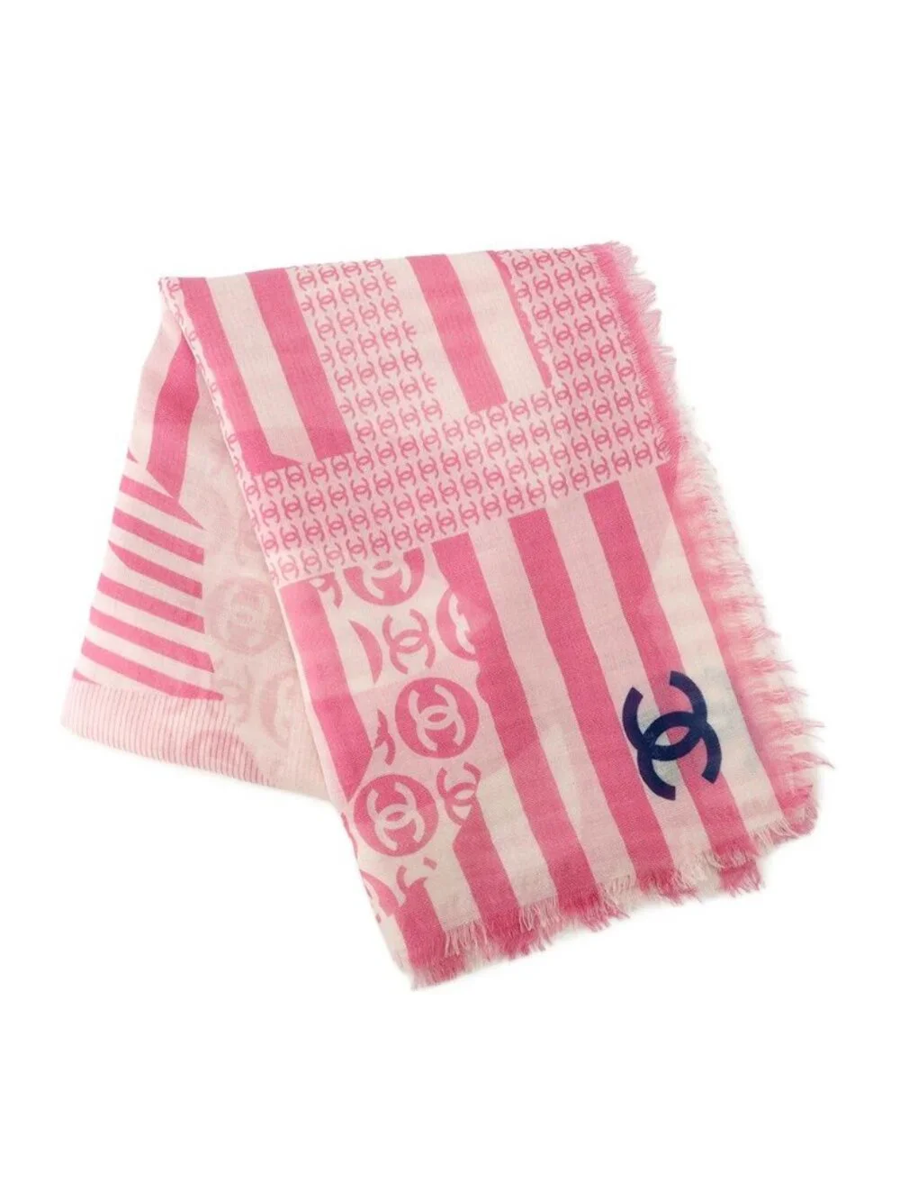 Chanel Scarf CC Logo Large Shawl Cashmere