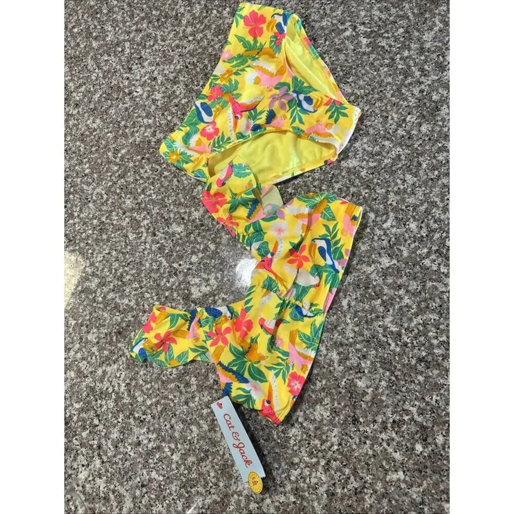 Cat and Jack Girls Floral 2 Piece Bikini Set Size Medium (8) New with Tags
