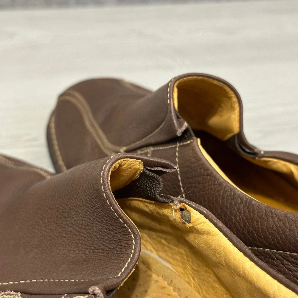 Sandro Moscoloni Slip On Loafers Mens 10.5 Brown Leather Contrast Stitch Brazil
