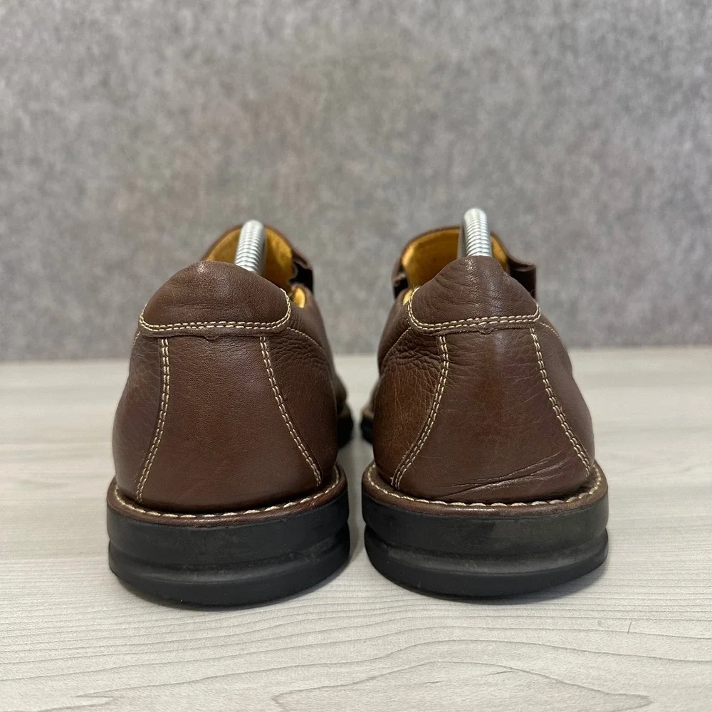 Sandro Moscoloni Slip On Loafers Mens 10.5 Brown Leather Contrast Stitch Brazil