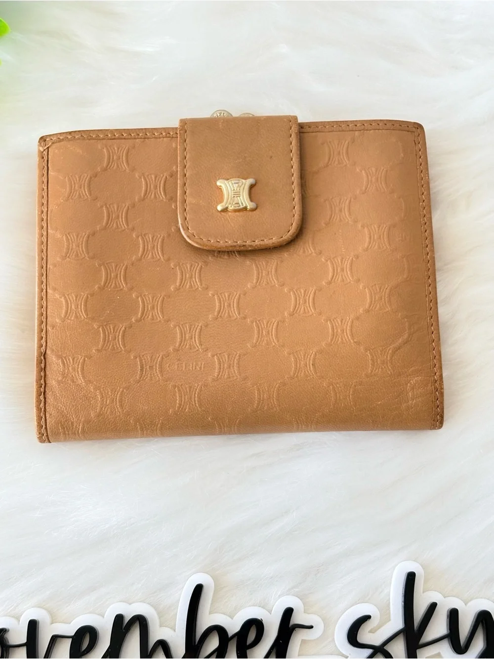 Celine Kisslock Wallet with Triomphe‎ Embossing