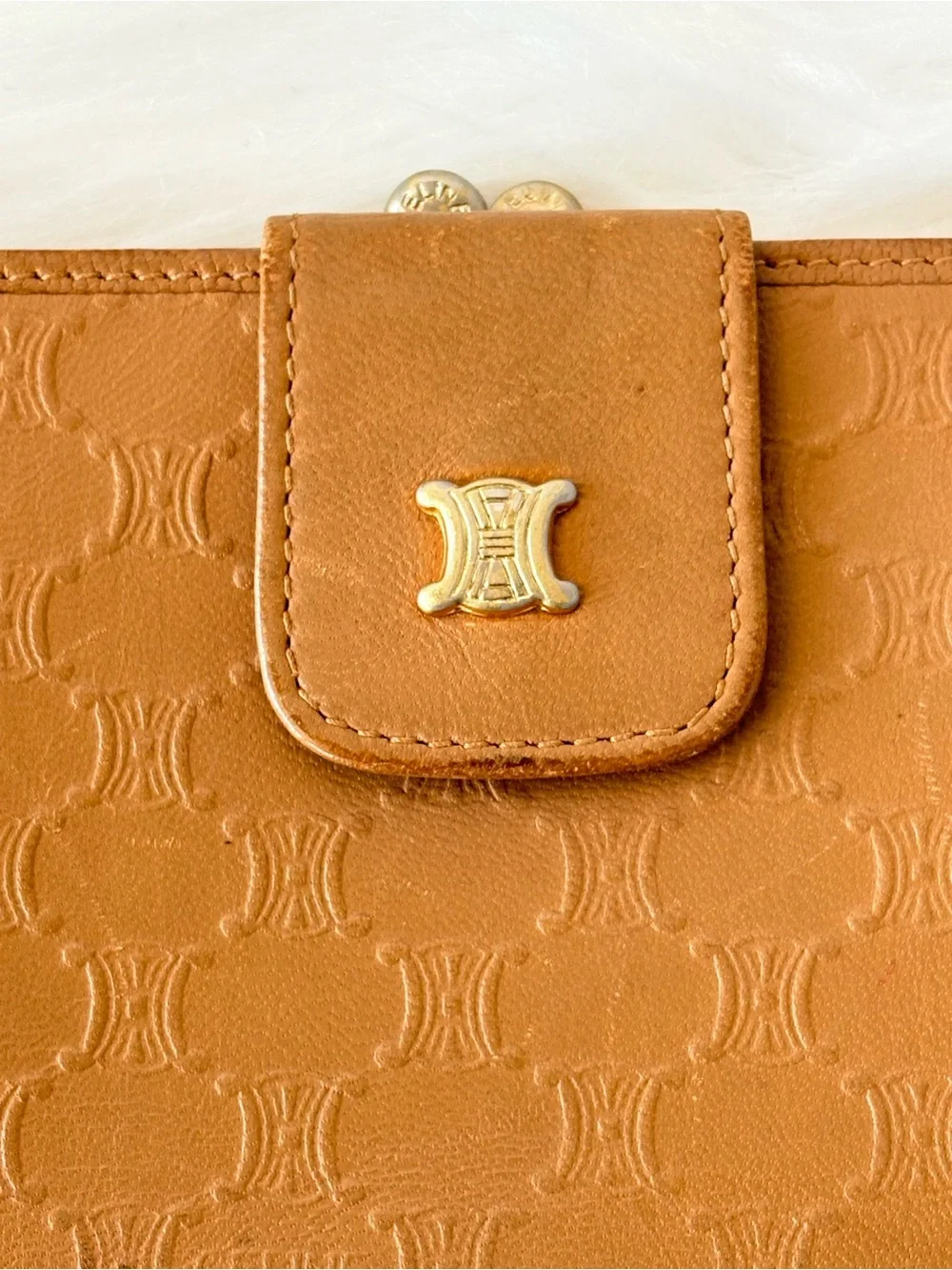 Celine Kisslock Wallet with Triomphe‎ Embossing