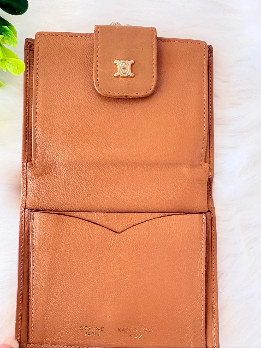 Celine Kisslock Wallet with Triomphe‎ Embossing