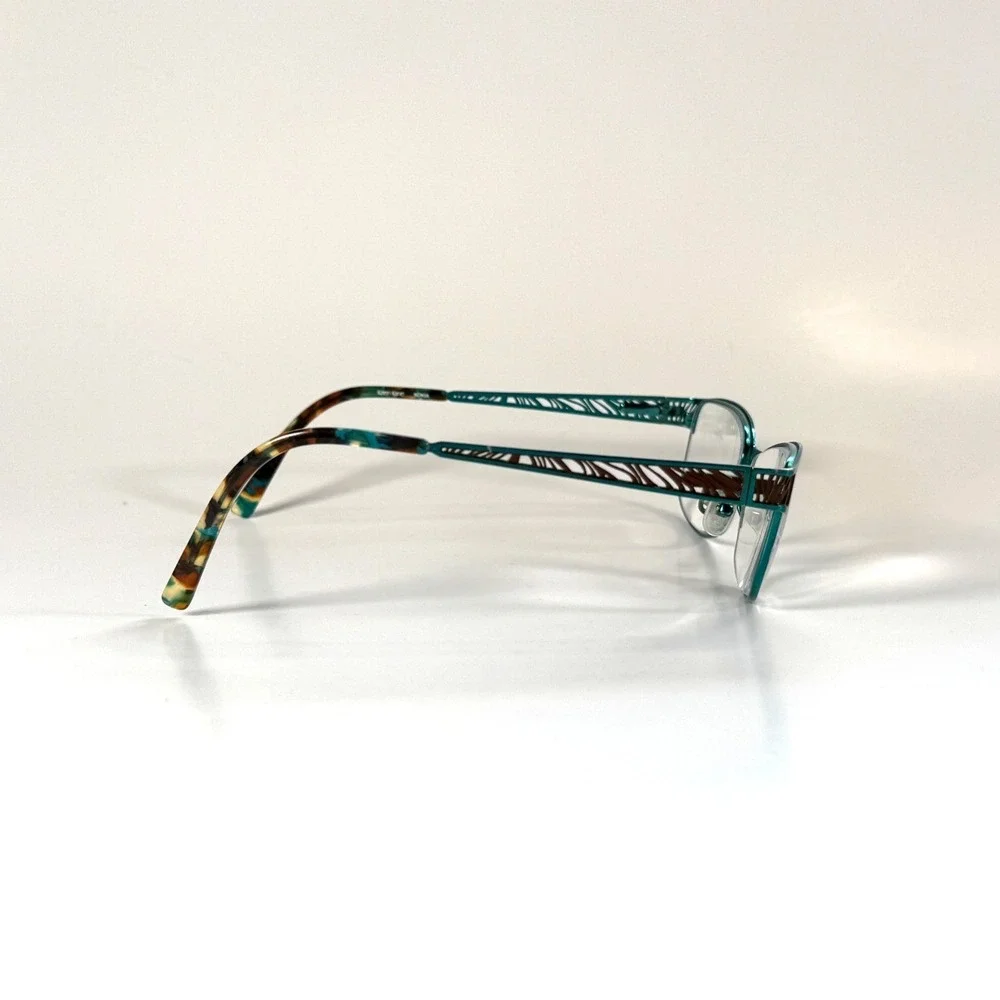 Karen Kane‎ Kokia Eyeglasses Frames Only 53-17-135 Teal Metal Womens Full Rim