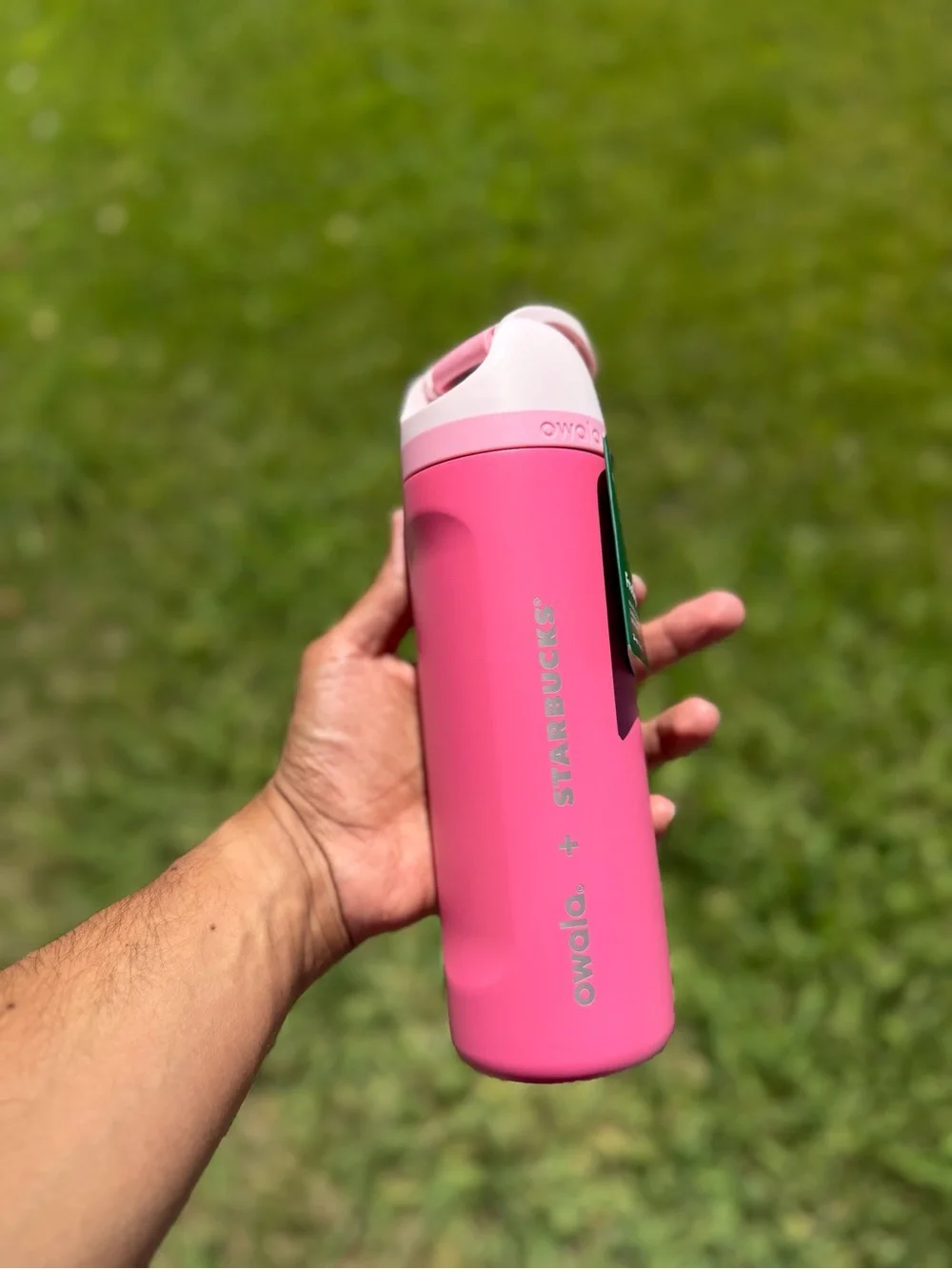 Owalo + Starbucks Pink Insulated Travel Bottle