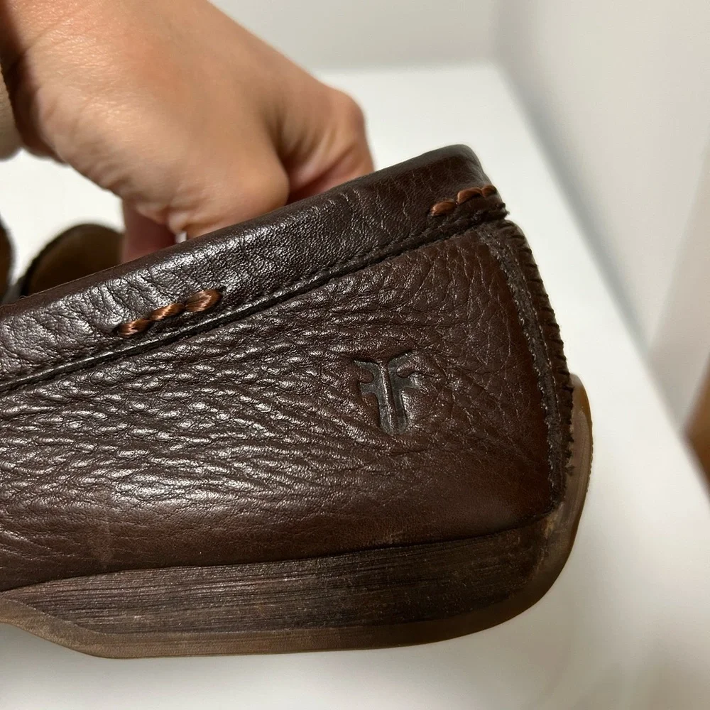 Frye Dark‎ Brown Leather Slip-On Loafers