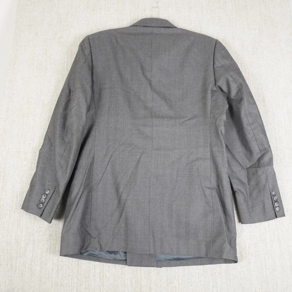 Rafael Mens Grey Vintage Wool Double Breasted Blazer Sport Coat Size 39R