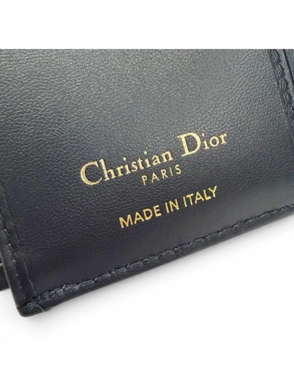 Dior Saddle Lotus Wallet Oblique Jacquard Leather Trifold Navy