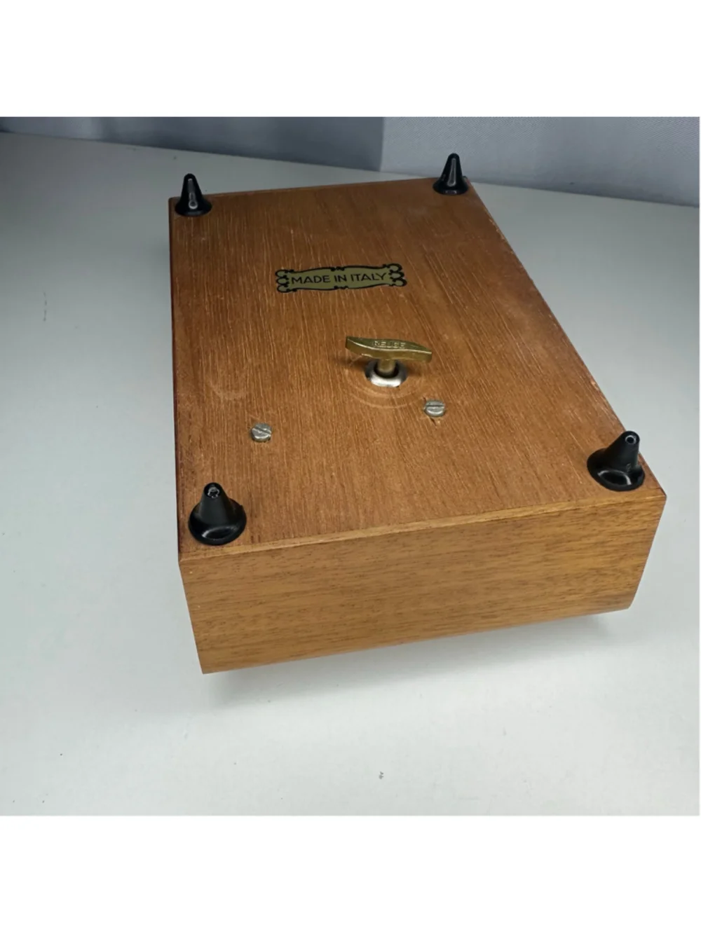Vintage Inlaid Floral Wooden Jewelry Box Organizer Music Box Works Made in Italy