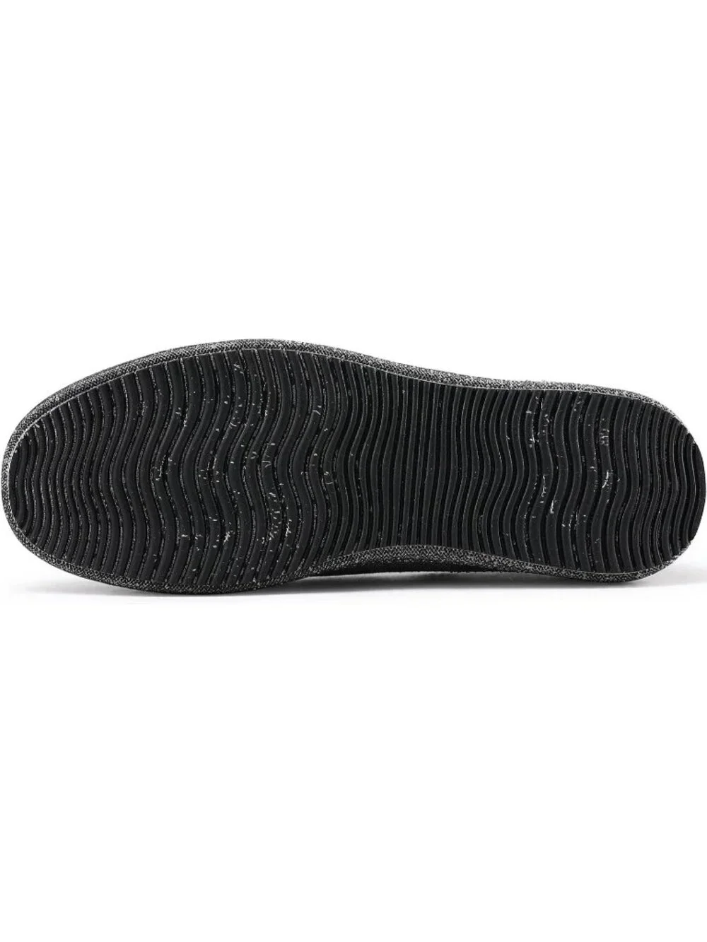 VILOCY Men's Grey Rubber Canvas Slip On Loafers Drop Vintage Flat Casual Shoes