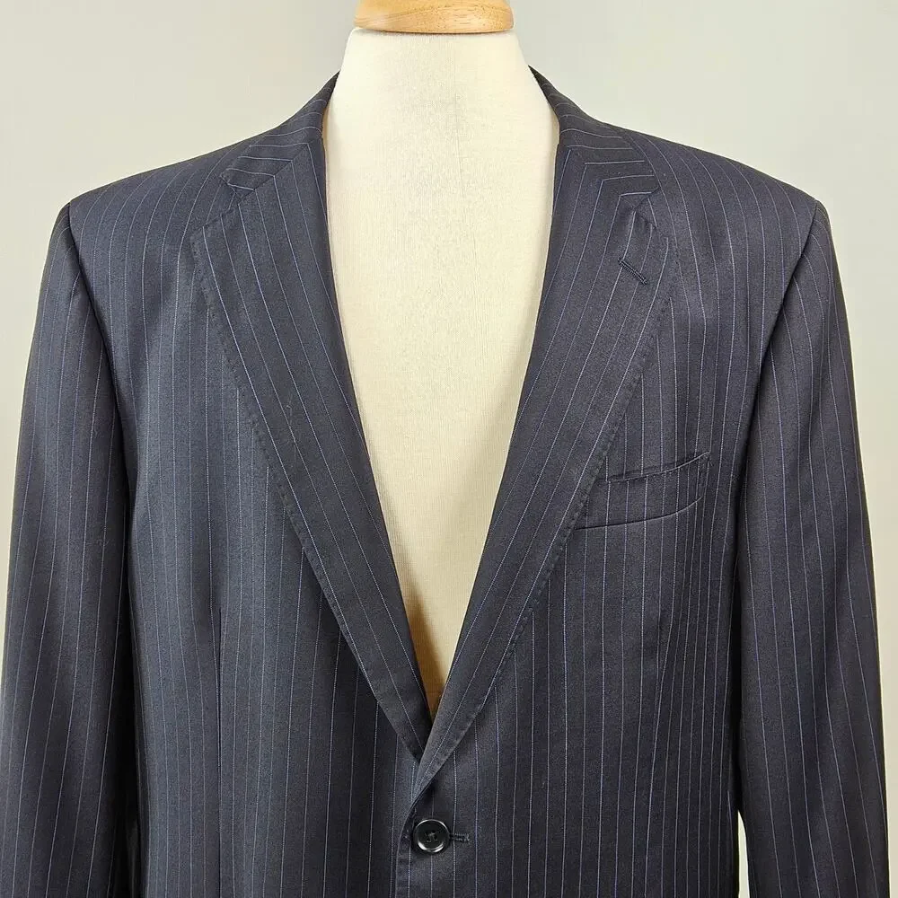 Brooks Brothers Ermenegildo Zegna Wool Blazer Navy Blue Pinstripe | Men's‎ 46 R