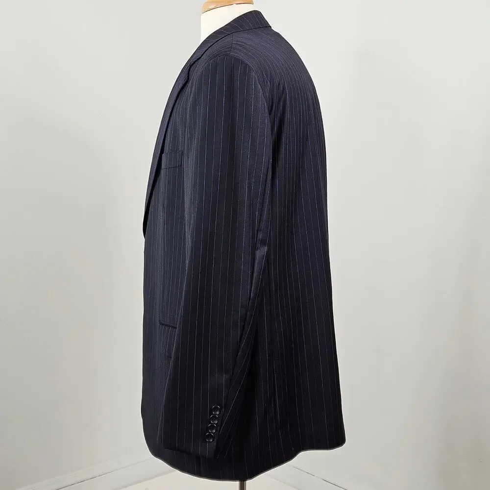 Brooks Brothers Ermenegildo Zegna Wool Blazer Navy Blue Pinstripe | Men's‎ 46 R