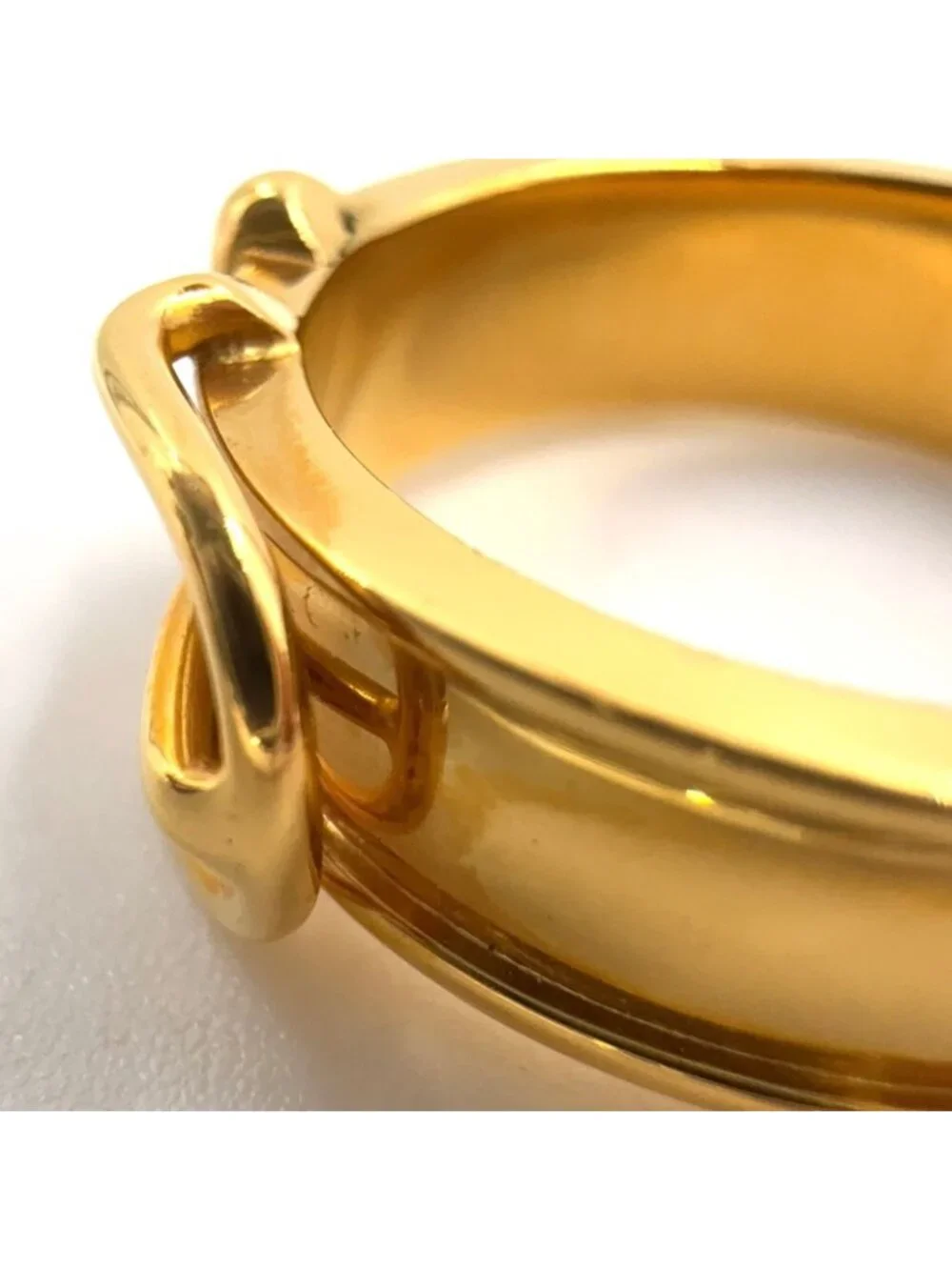 Hermes Ceinture Metal Gold Scarf Ring