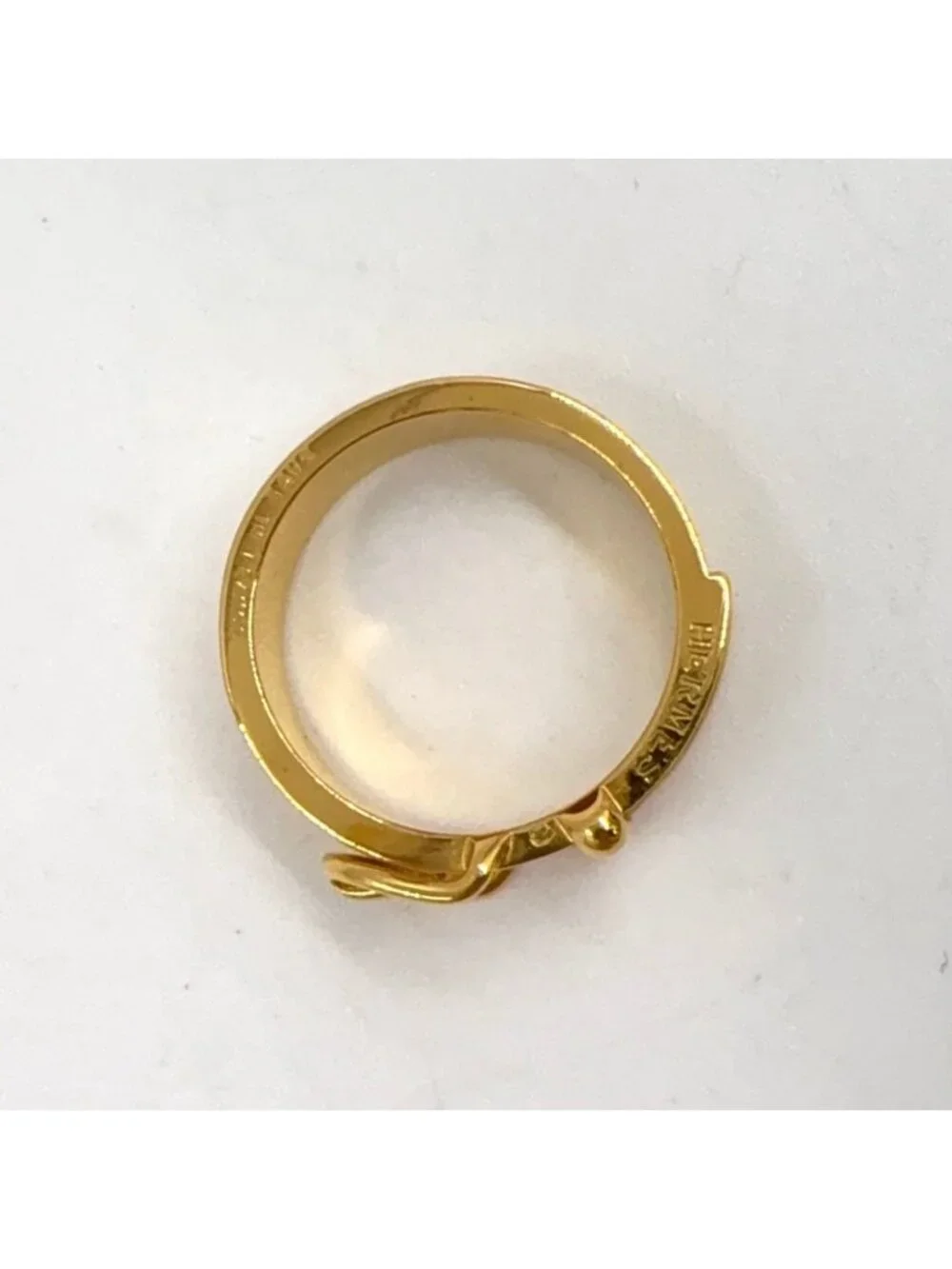 Hermes Ceinture Metal Gold Scarf Ring