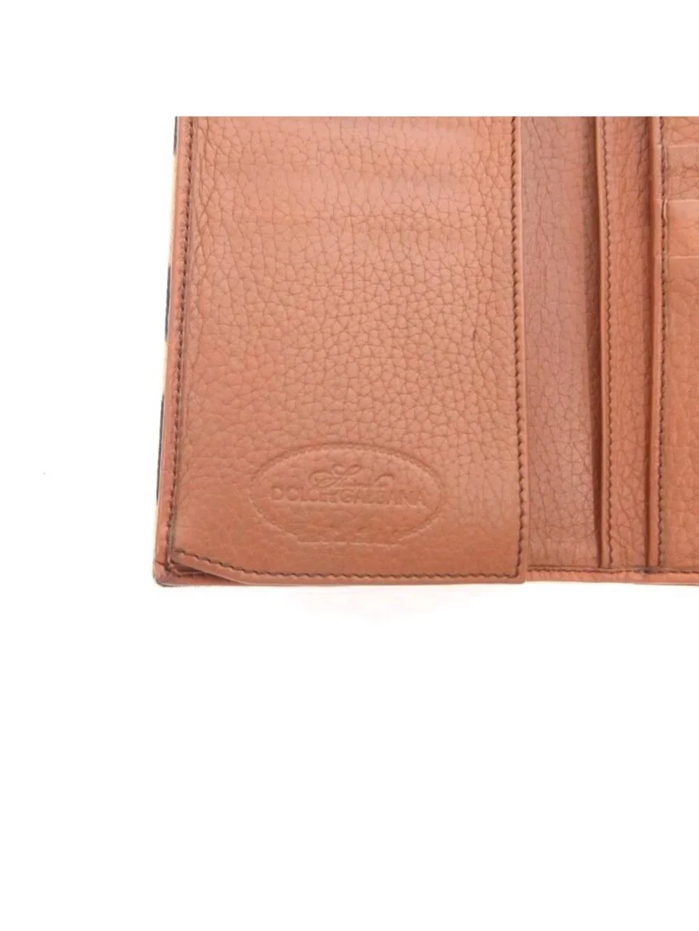 Dolce & Gabbana Wallet with Coin Purse Leopard Pattern Leather Canvas Brown