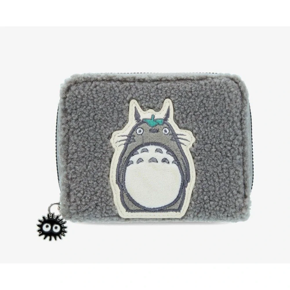 NEW!‎ Studio Ghibli My Neighbor Totoro Gray Sherpa Slouch Backpack & WALLET SET!