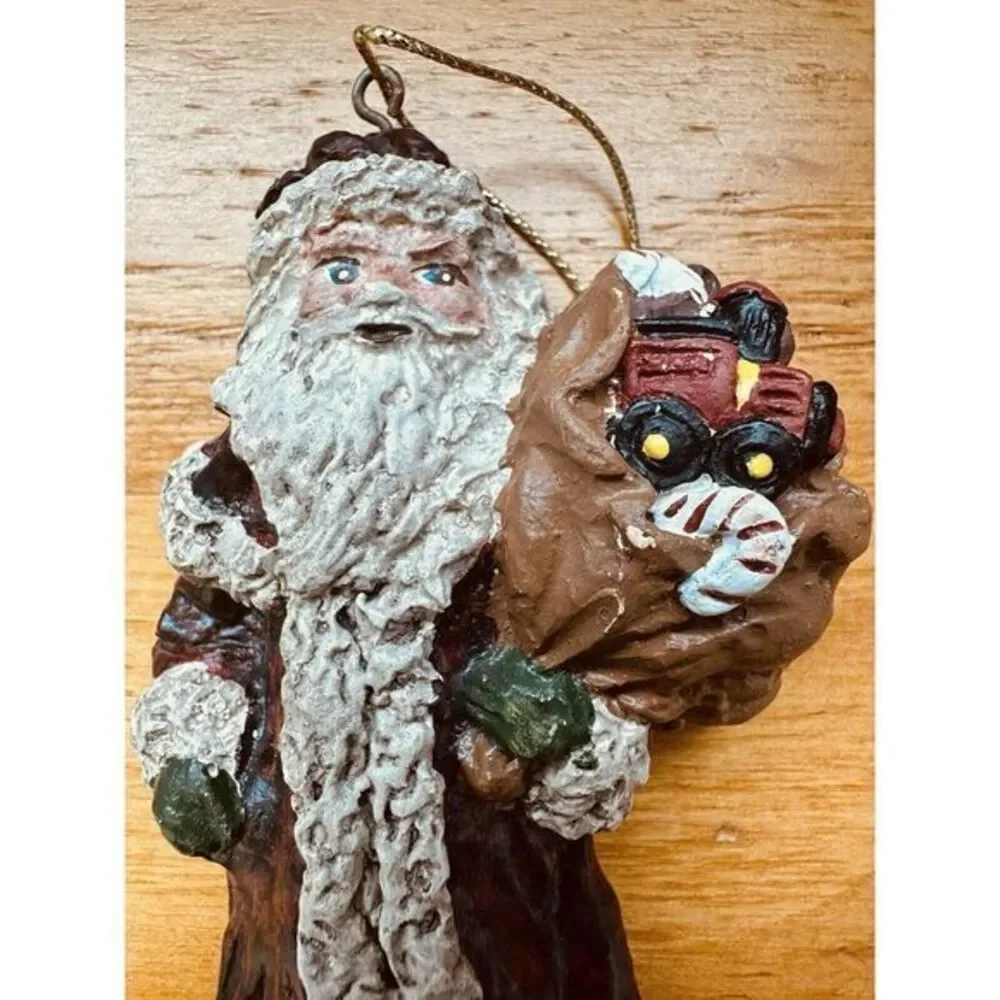 Vintage Christmas Ornament‎ Santa Noel St Nicholas With A Bag Of Toys