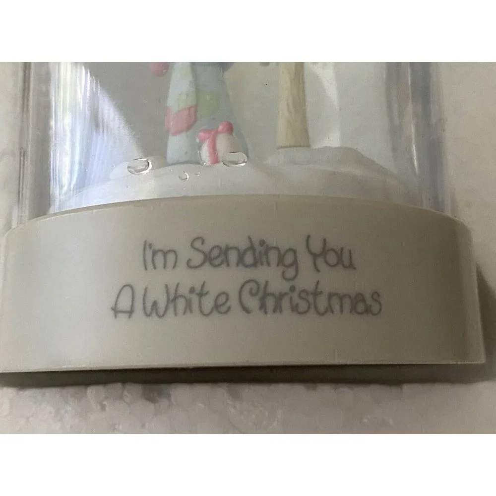 Vintage 1986 Precious Moments I'm Sending You a‎ White Christmas Snow Globe EUC