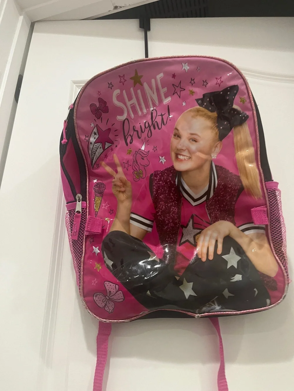 JoJo Siwa Pink Backpack Book Bag School Bag Shine Bright Girls Kids Travel Bag