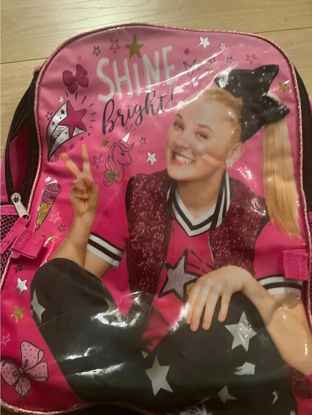 JoJo Siwa Pink Backpack Book Bag School Bag Shine Bright Girls Kids Travel Bag