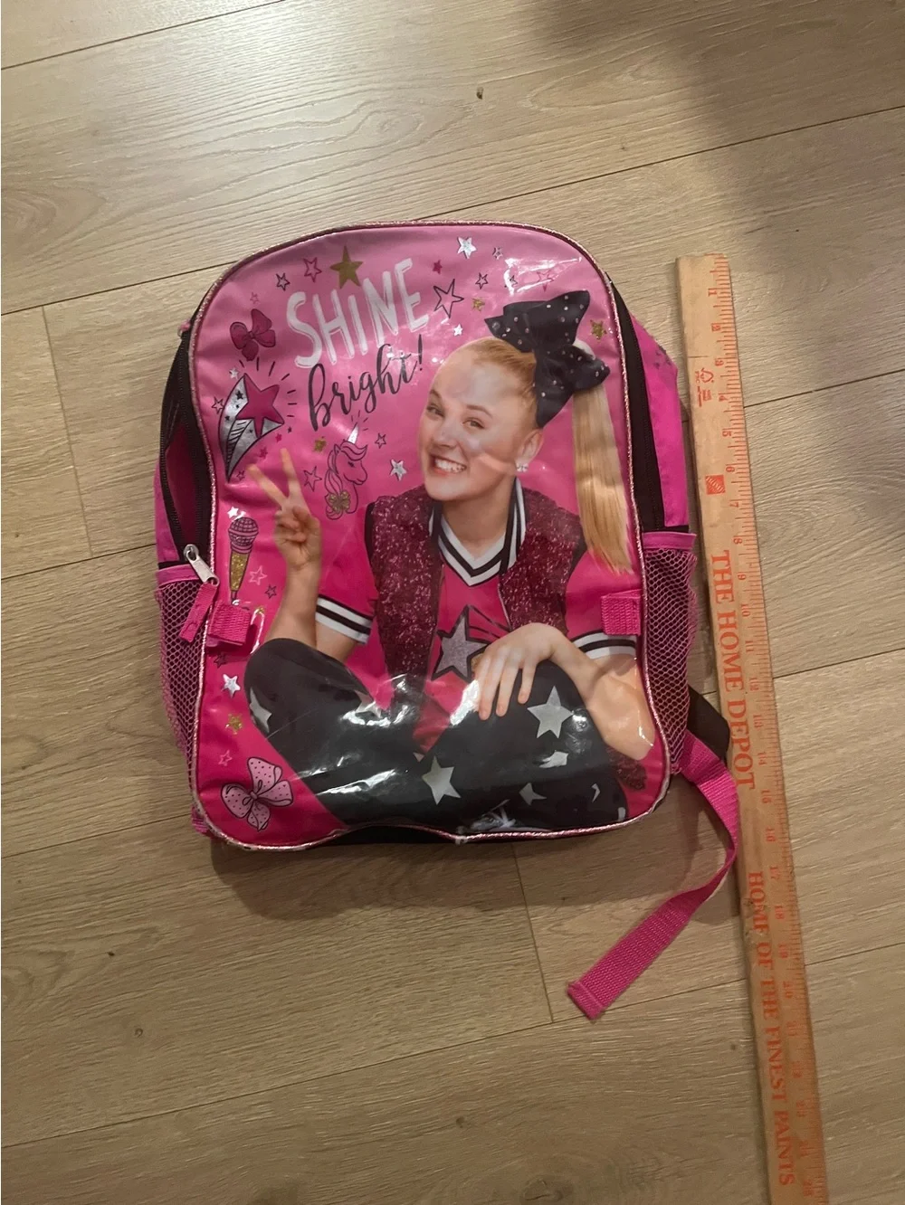 JoJo Siwa Pink Backpack Book Bag School Bag Shine Bright Girls Kids Travel Bag
